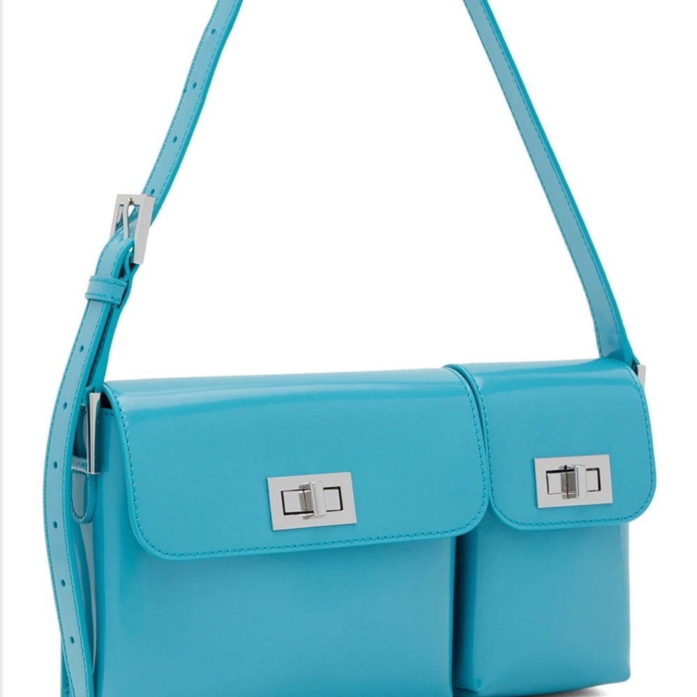 By Far Billy Leather Shoulder Bag in Blue